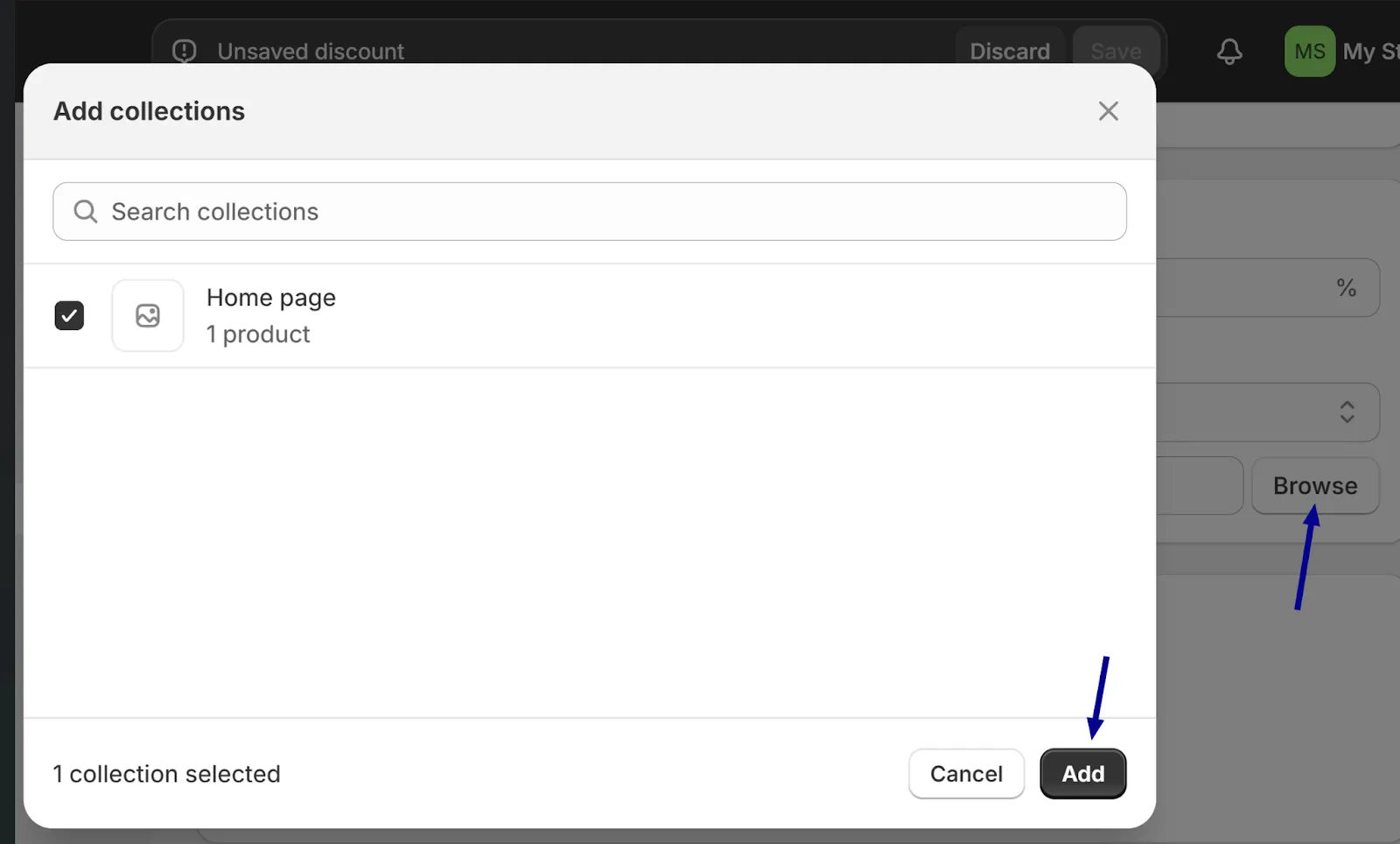 click “Add.” to proceed
